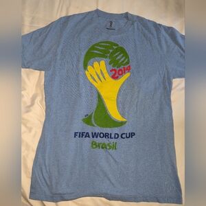 Men's Medium 2014 Fifa World‎ Cup Blue Graphic Short Sleeve T-Shirt